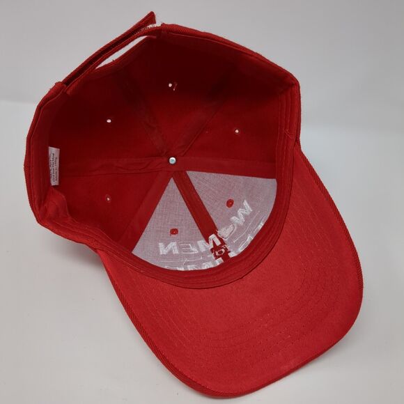 Women For Trump Strapback Hat Red One Size Adjustable Embroidered Vented Holes - Picture 6 of 8